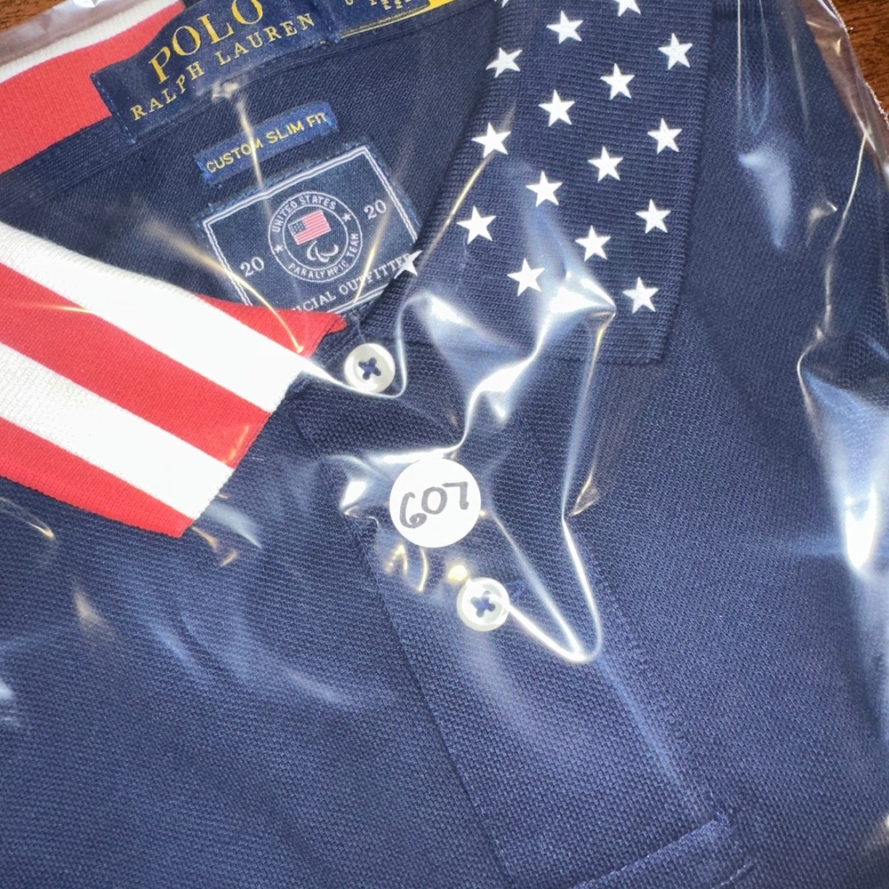 Polo Ralph Lauren 2020 US Paralympic Team Polo Navy Blue Men's Large L - Picture 10 of 10